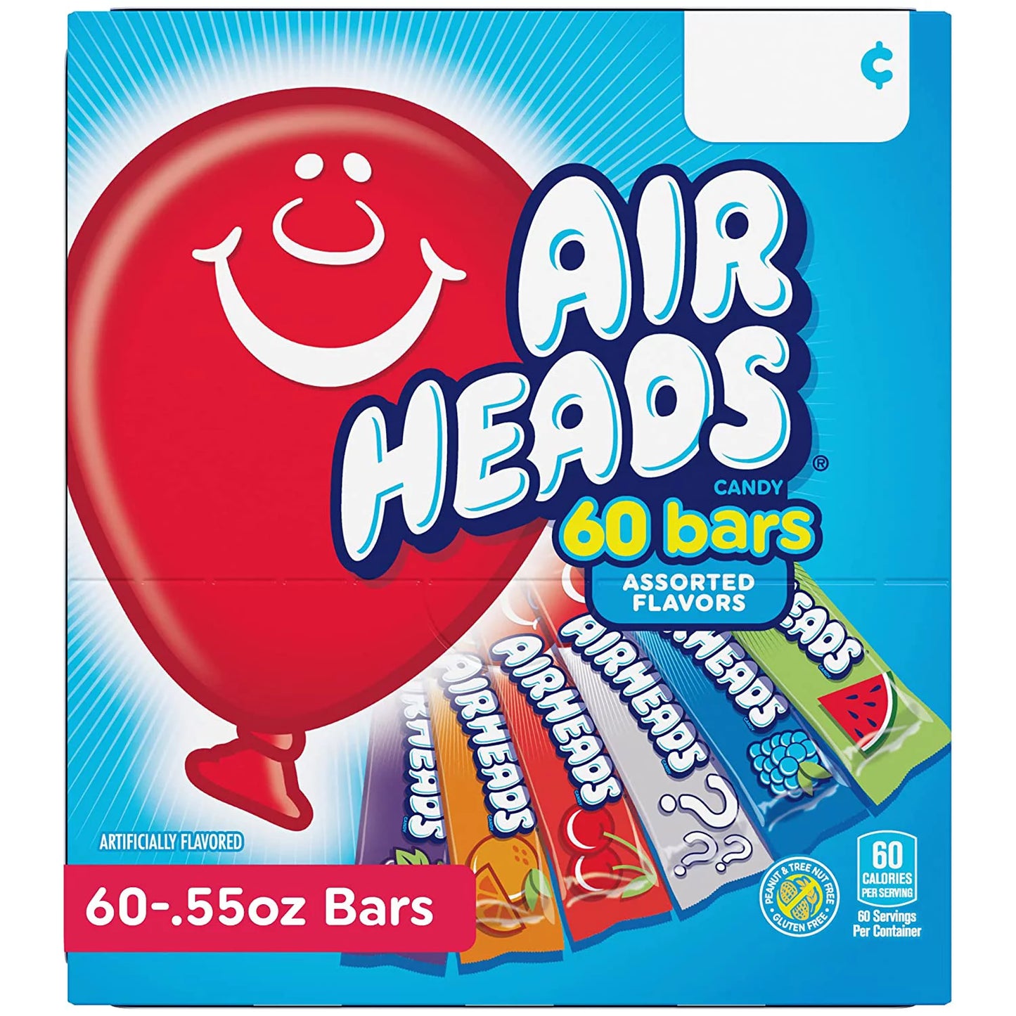 AIRHEADS CHEWY CANDY BARS, ASSORTED FLAVORS