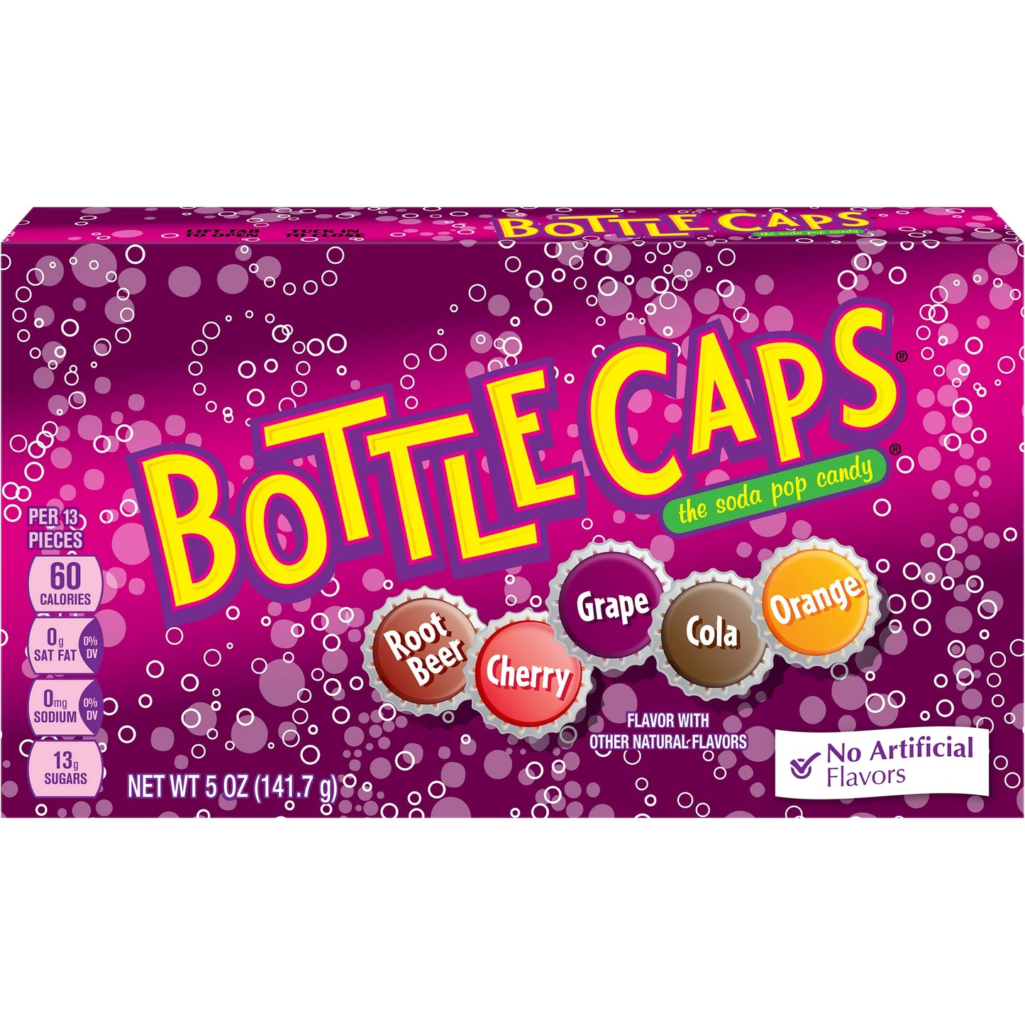 BOTTLE CAPS SODA POP FLAVORED CANDY THEATER BOX