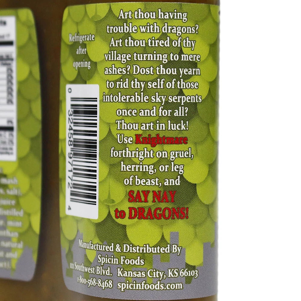 Dragon Repellent Knightmare Hot Sauce Extra Hot