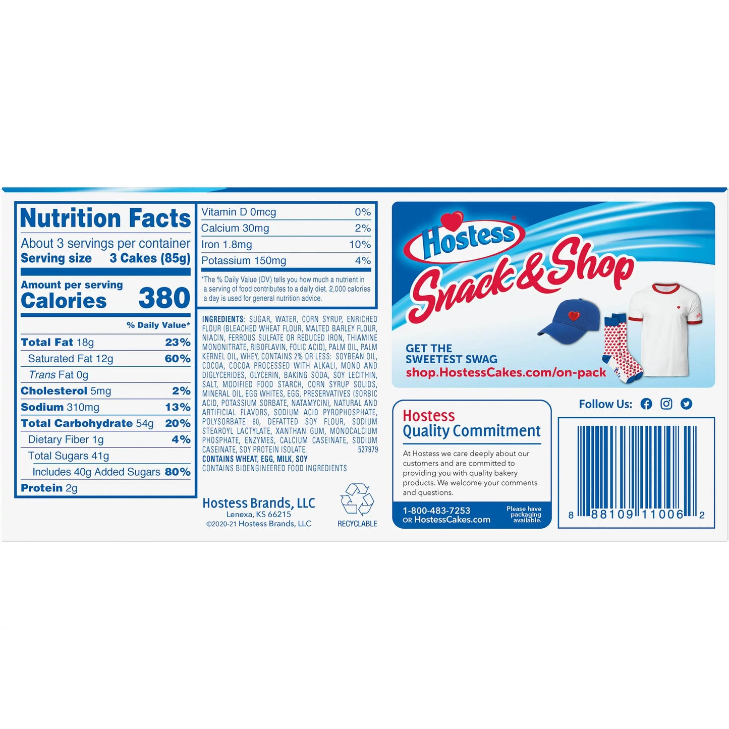 HOSTESS HOHOS, ROLLED CHOCOLATE CAKE WITH CREAMY FILLING, INDIVIDUALLY WRAPPED - 10 COUNT