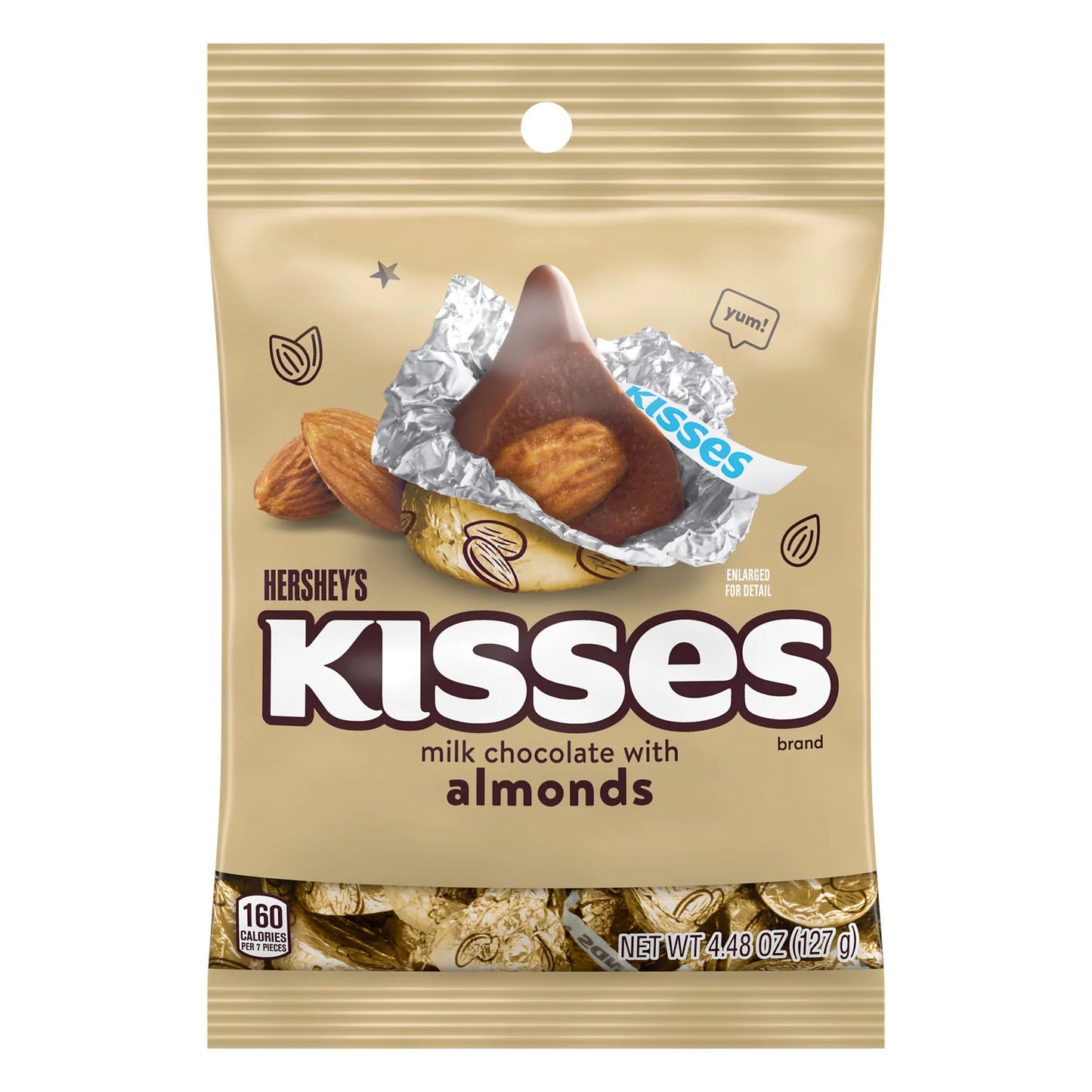 HERSHEY'S KISSES MILK CHOCOLATE WITH ALMONDS 127G