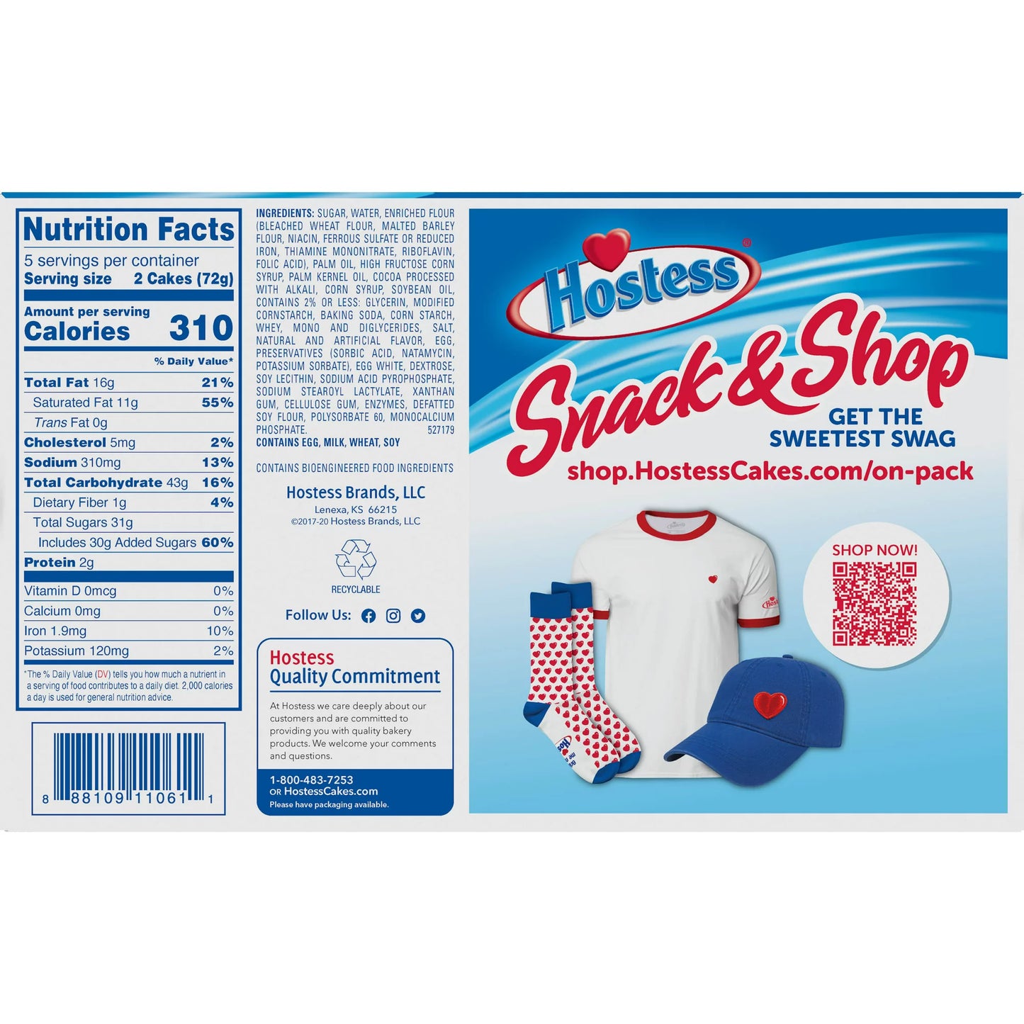 HOSTESS CHOCOLATE DING DONGS SNACK CAKES - 12.70 OZ, 10 COUNT