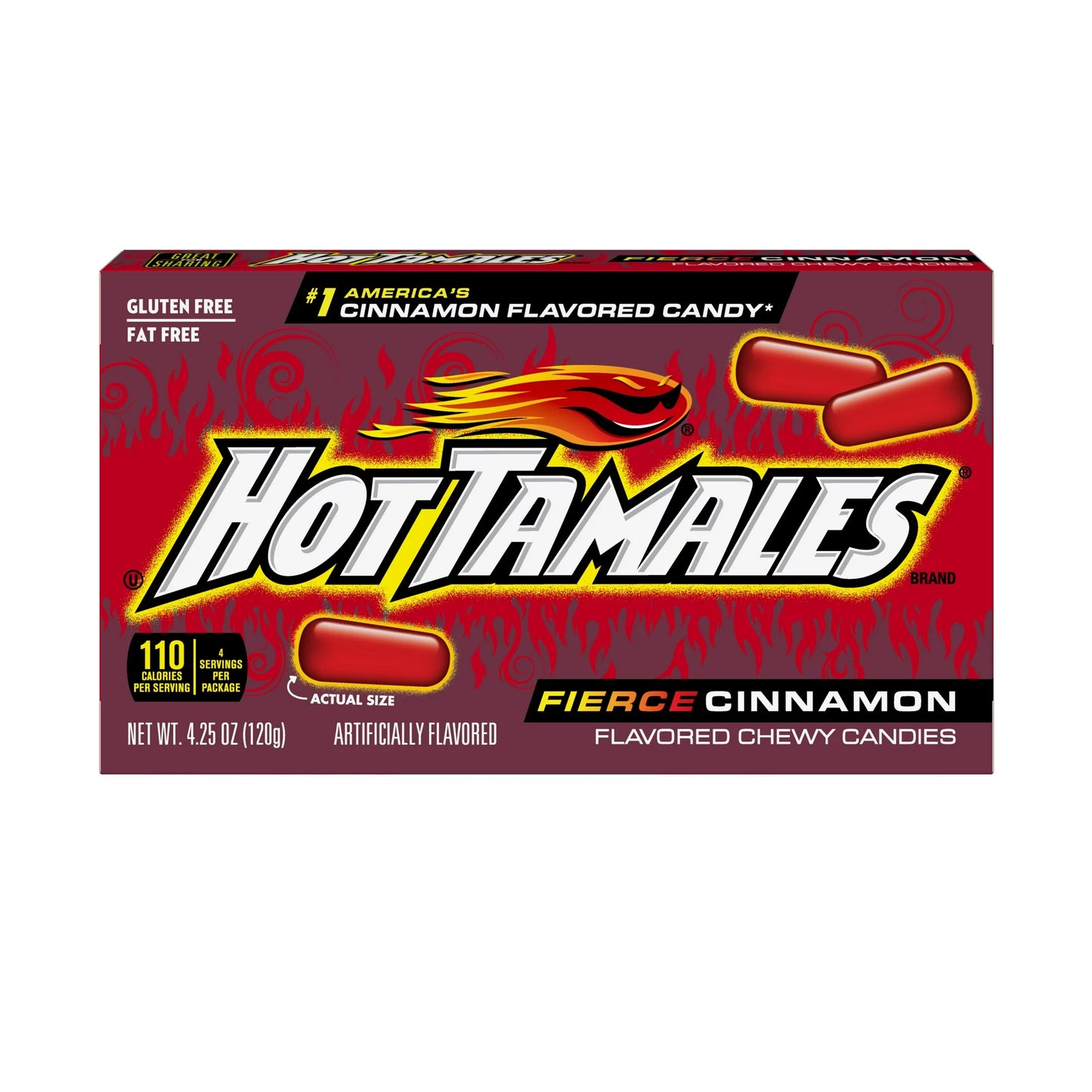HOT TAMALES FIERCE CINNAMON CHEWY CANDY THEATER BOX