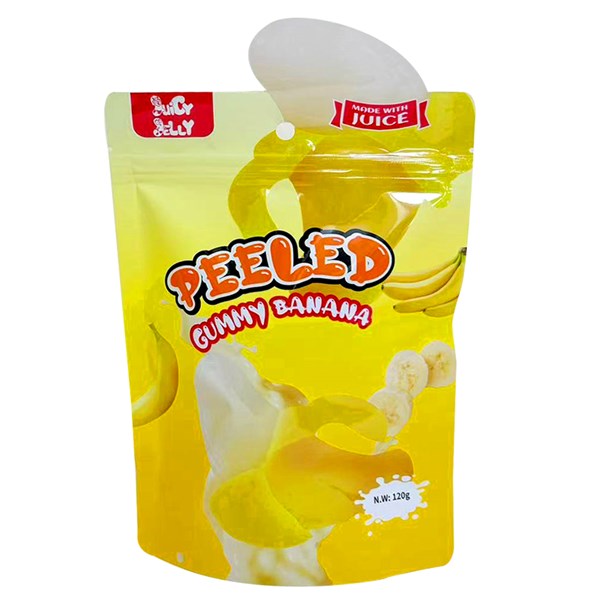 JUICY JELLY PEELED GUMMY BANANA HANGSELL 120G