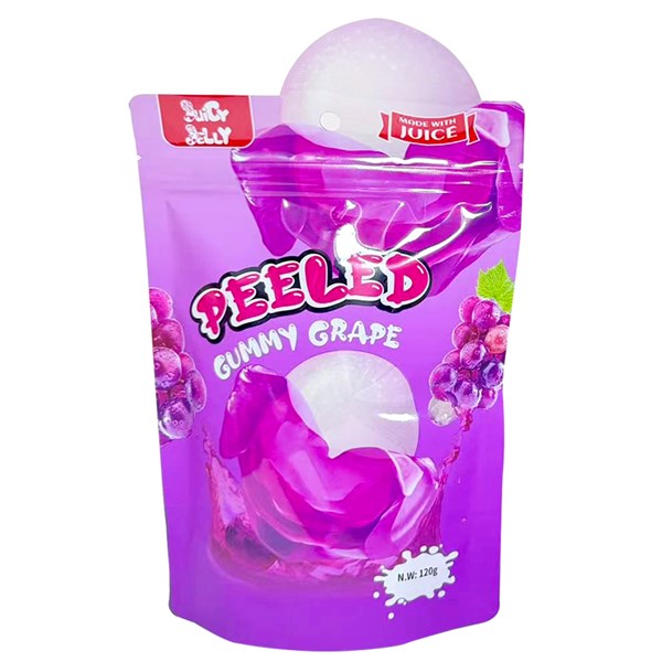 JUICY JELLY PEELED GUMMY GRAPE HANGSELL 120G