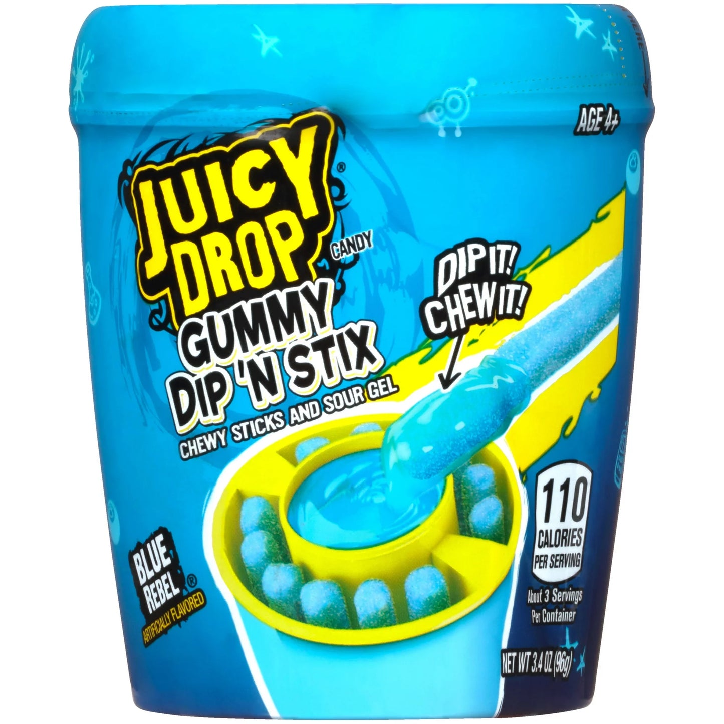 JUICY DROP GUMMIES DIP N STIX, GLUTEN-FREE, GUMMY CANDY, ASSORTED FLAVORS