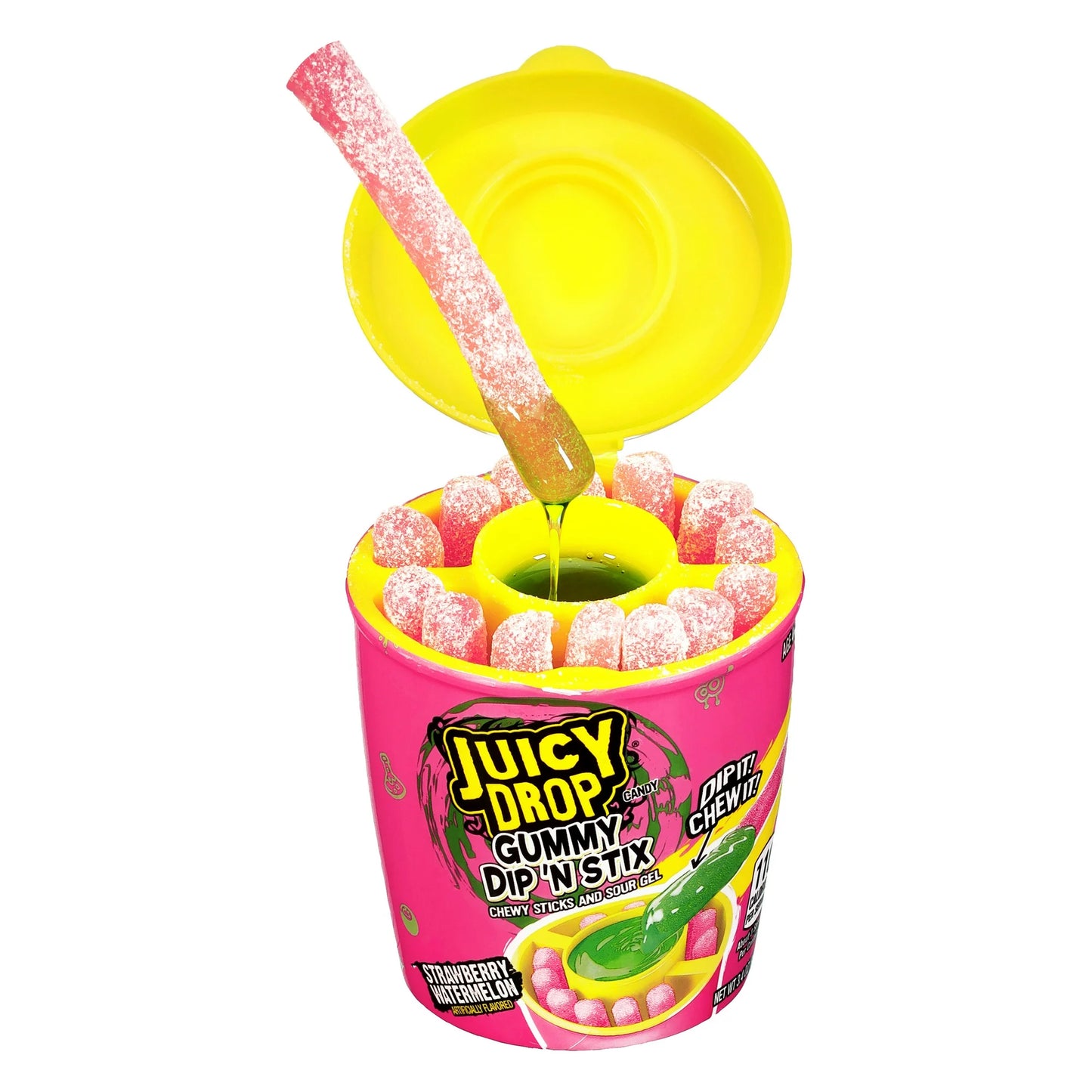 JUICY DROP GUMMIES DIP N STIX, GLUTEN-FREE, GUMMY CANDY, ASSORTED FLAVORS