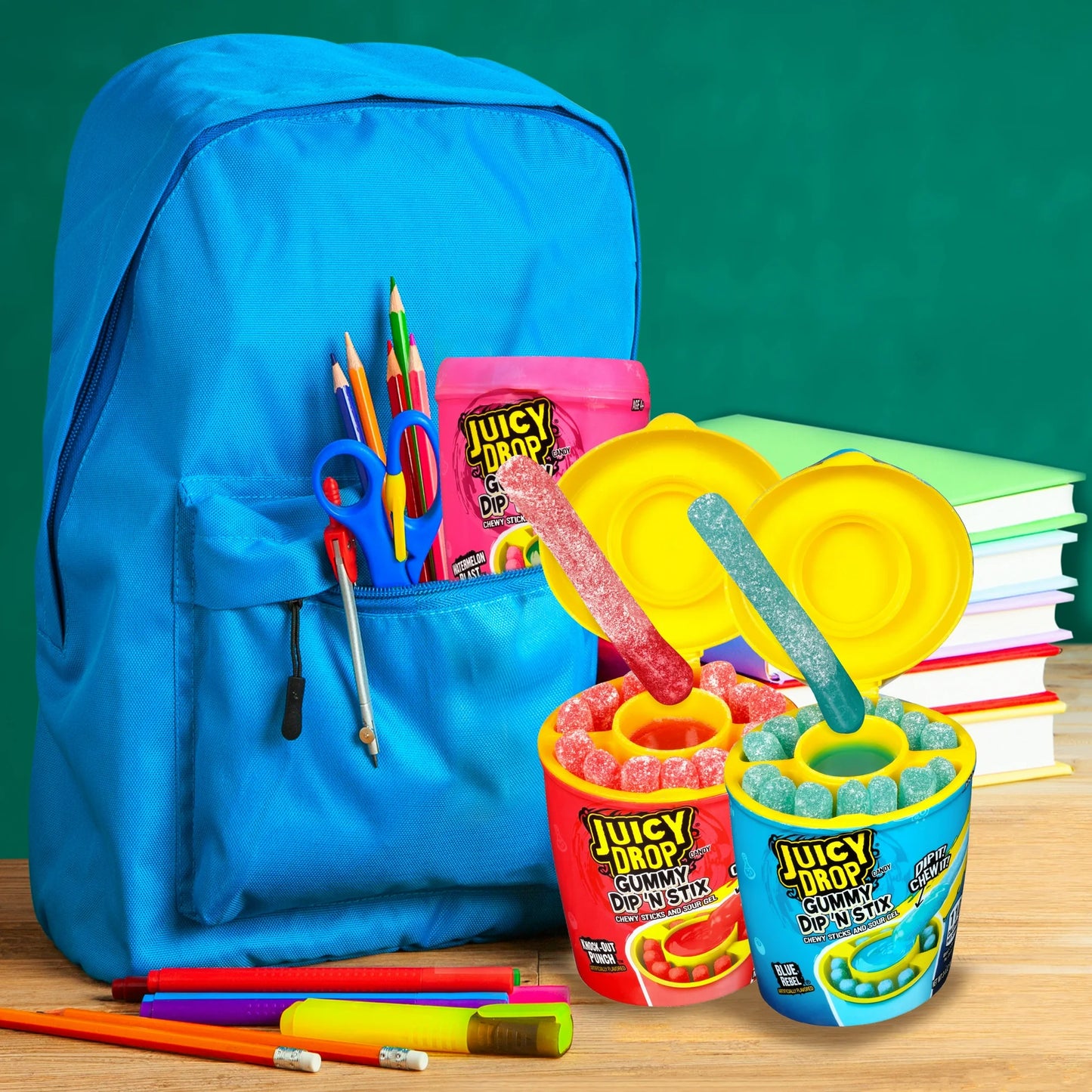 JUICY DROP GUMMIES DIP N STIX, GLUTEN-FREE, GUMMY CANDY, ASSORTED FLAVORS