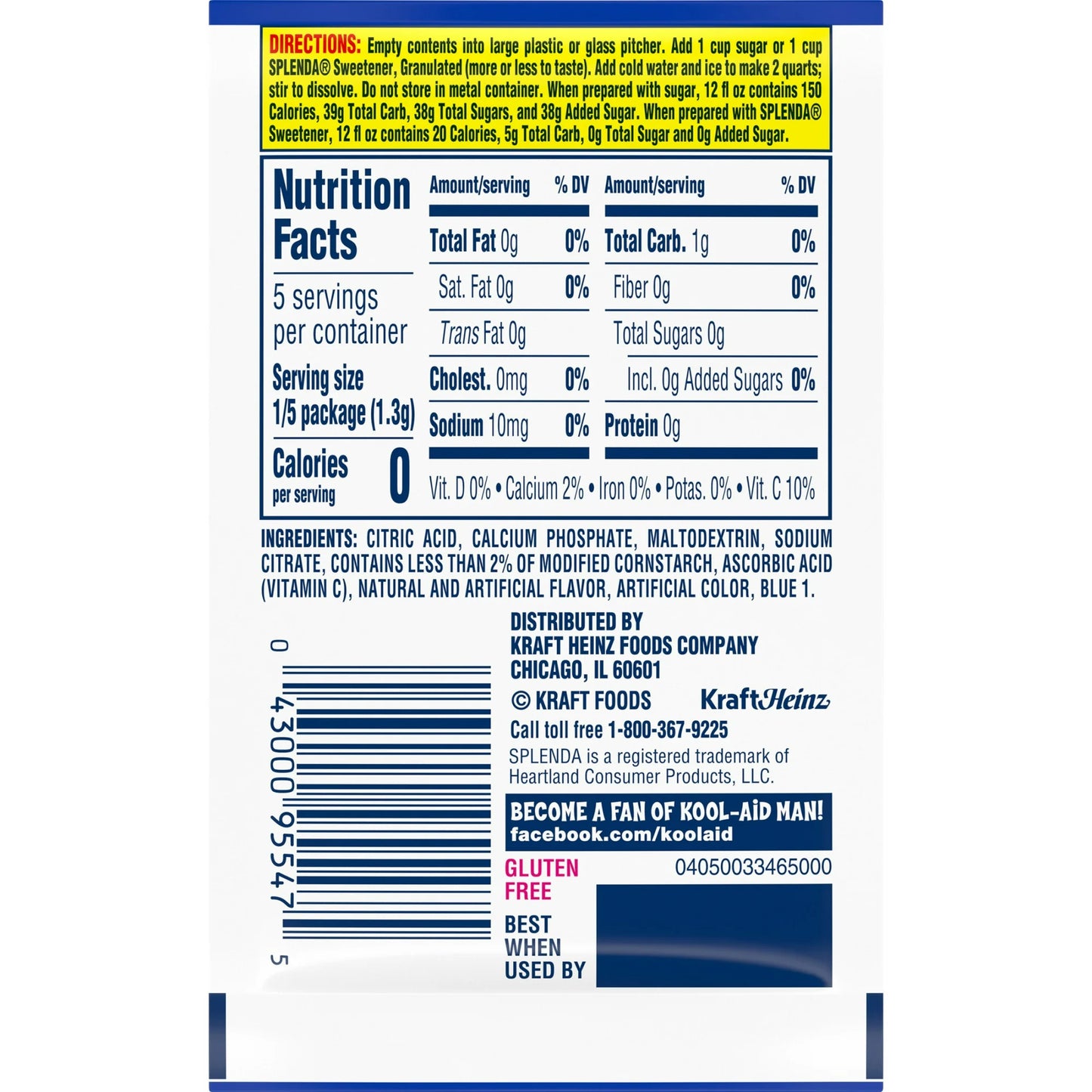 KOOL-AID UNSWEETENED BLUE RASPBERRY LEMONADE ARTIFICIALLY FLAVORED POWDERED DRINK MIX