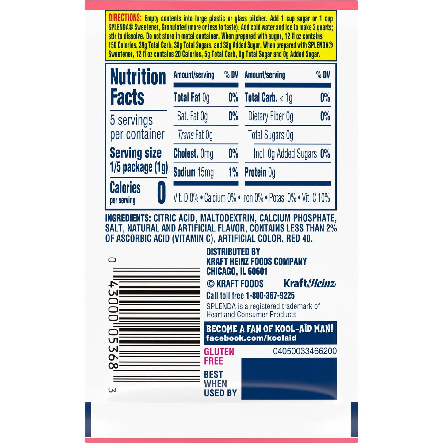KOOL-AID UNSWEETENED WATERMELON ARTIFICIALLY FLAVORED POWDERED SOFT DRINK MIX, 0.15 OZ PACKET