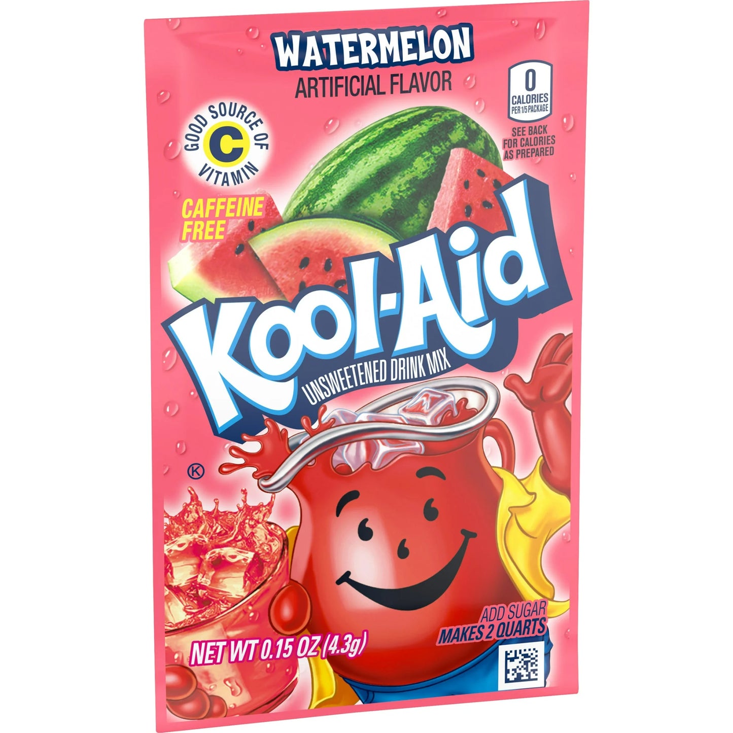 KOOL-AID UNSWEETENED WATERMELON ARTIFICIALLY FLAVORED POWDERED SOFT DRINK MIX, 0.15 OZ PACKET
