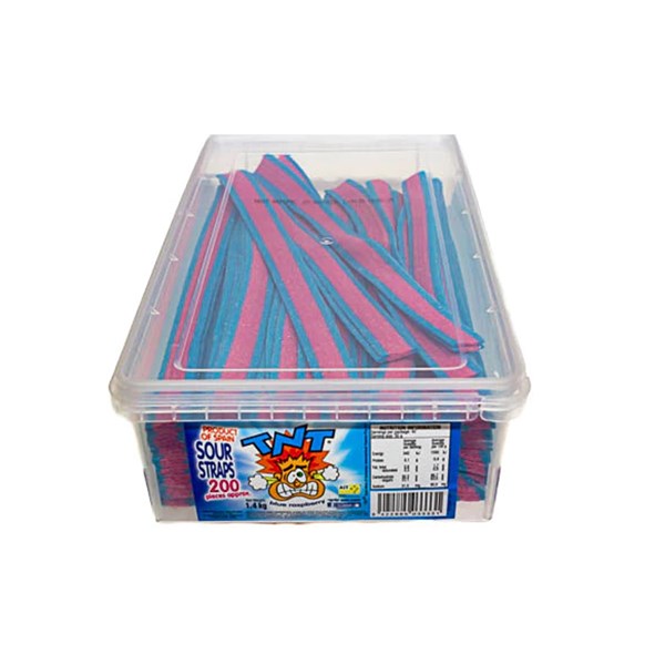 TNT SOUR STRAPS 200 BLUE RASPBERRY 1.4KG