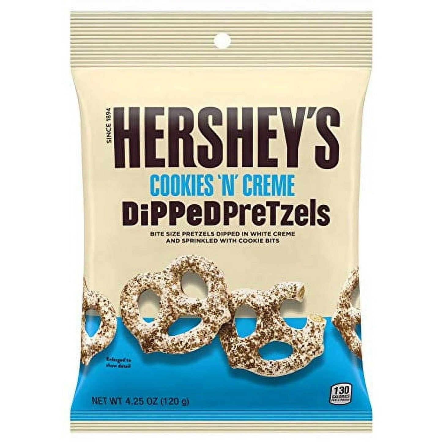 HERSHEY'S COOKIES 'N' CREME DIPPED PRETZELS 120G