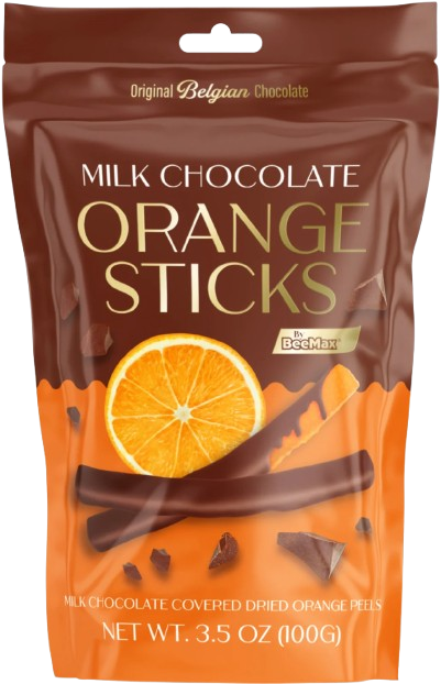 BeeMax Milk Chocolate Covered Dried Orange Sticks