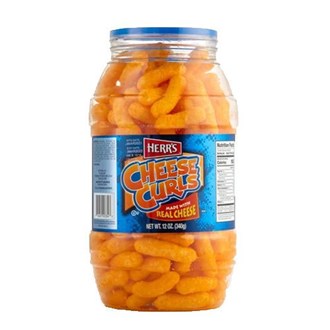 HERR'S CHEESE CURL BARREL 12OZ