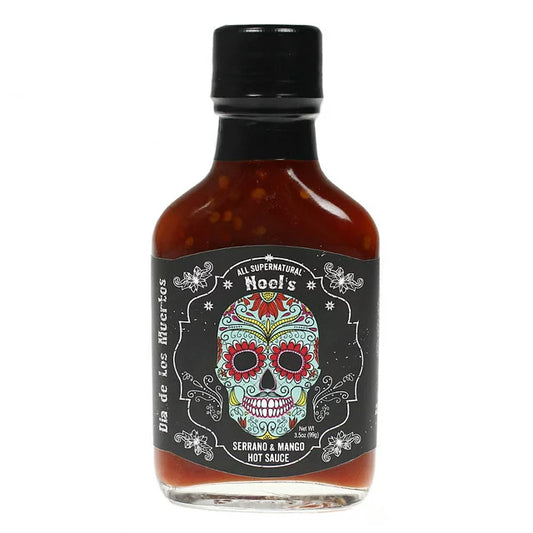 NOEL'S DIA DE LOS MUERTOS HOT SAUCE MEDIUM RED SERRANOS RIPE SWEET MANGO 99G