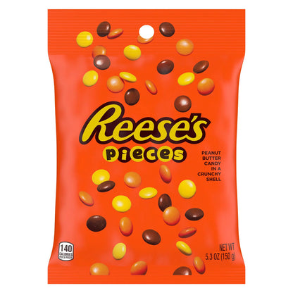 REESE'S PIECES PEANUT BUTTER IN A CRUNCHY SHELL CANDY BAG